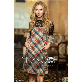 Платье в клетку 12084