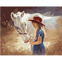 Картина для рисования по номерам "Девочка с лошадкой" арт. GX 7583 m