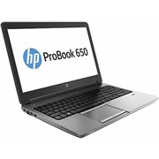 Ноутбук HP ProBook 650 G1 15.6" (1366x768 (матовый))/Intel Core i5 4200M (2.5Ghz)/4096Mb/500Gb/DVDrw/Int:Intel HD4600 /Cam/BT/WiFi/3G/55WHr/war 1y/2.32kg/silver/black metal/W7Pro + W8Pro key (H5G77EA#ACB)