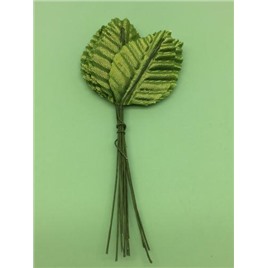 Листочки декоративные 3,2см х 5см. Цвет: 1 green (зеленый). Упак 12 листочков.