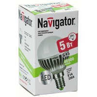 Светодиодная энергосберегающая лампа Navigator 220 В E14 5Вт (теплый свет)