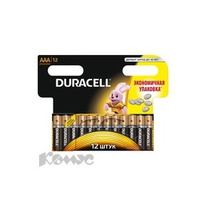 Батарея DURACELL ААA/LR03-12BL BASIC бл/12
