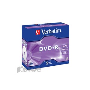 Носители информации Verbatim DVD+R 4,7Gb 16х Jewel/1 43497