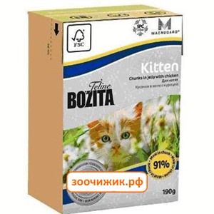 Консервы Bozita Funktion Kitten для котят кусочки в желе с курицей (190 гр)