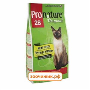 Сухой корм Pronature 28 для кошек "Мясной праздник" цыплёнок, лосось, ягнёнок (2.72 кг) (3035)