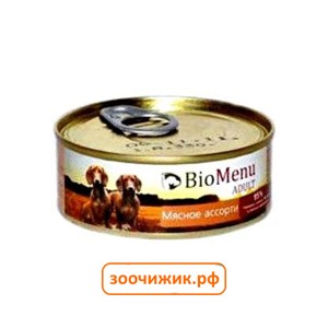 Консервы BioMenu Adult для собак мясное ассорти (100 гр)