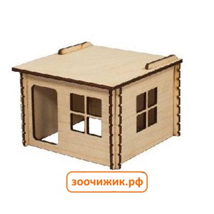 Домик Zoo-M "Кемпинг" лазерная резка, для грызунов, упакованный в сувенирную коробку
