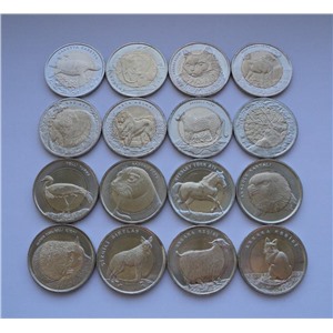 Набор монет Турции Красная книга 16 монет UNC