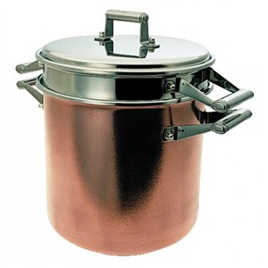   Кастрюля для спагетти с крышкой Serafino Zani Genesis 22см из стали 18/10 с медным покрытием