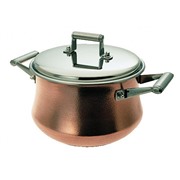   Кастрюля с высокая крышкой Serafino Zani Genesis 16см 2,2л из стали 18/10 с медным покрытием