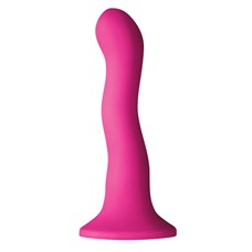 Розовый волнистый фаллоимитатор Shi/Shi Ripple 6  Dildo - 19 см.