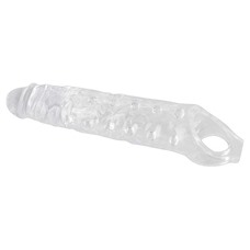 Насадка на пенис с кольцом для мошонки Crystal Skin, 27.8 см