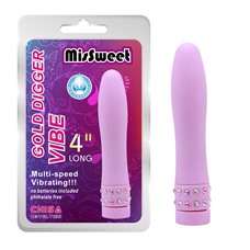 Гладкий мини-вибратор со сверкающими стразами MisSweet - 10,4 см.