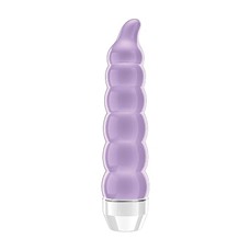 Фиолетовый фигурный вибратор Lacee с тонким кончиком - 15,5 см.