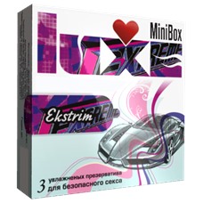 Презервативы ребристые Экстрим - Luxe Minibox, 3 шт