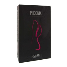 Розовый вибратор с клиторальным стимулятором JOJO Phoenix - 10 см.