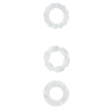 Набор из 3 прозрачных эрекционных колец MENZSTUFF STRETCHY COCK RINGS