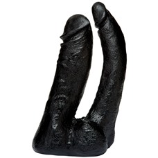 Черная насадка-фаллоимитатор для двойной стимуляции Double Penetrator - 16 см.