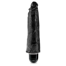 Чёрный вибратор-реалистик 8  Vibrating Stiffy - 24,8 см.