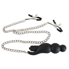Зажимы на соски с вибростимулятором на цепочке Nipple Clips with Vibrator