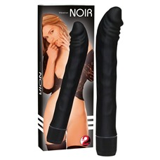 Чёрный вибромассажер-реалистик Rouge   Noir - 19 см.