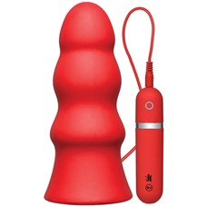 Большой ребристый виброплаг с пультом Kink - Vibrating Silicone Butt Plug - Rippled 19 см