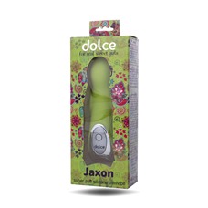 Нежно-зелёный вибратор Dolce Jaxon - 12,5 см.