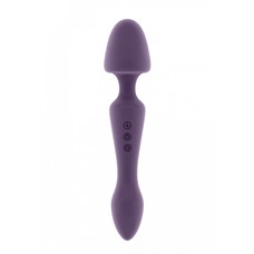 Фиолетовый двусторонний вибратор Sasha - 22,5 см.