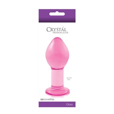 Большая розовая стеклянная анальная пробка CRYSTAL PLUG - 10 см.