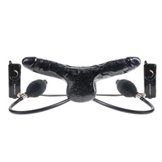 Двухголовый вибромассажер с расширением Inflatable Vibrating Double Delight  - 35,5 см.