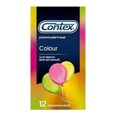 Разноцветные презервативы CONTEX Colour - 12 шт.