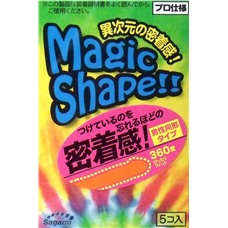 Презервативы Sagami Xtreme Magic Shape с ребристым швом - 5 шт.