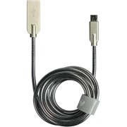 Кабель Partner (037725) micro USB серебро 1.2 м, 2.1A Steel 1,2 метр