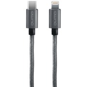 Кабель Qumo (23738) USB-C - Apple 8-pin серебро, нейлон, MF 2.4A, 1м