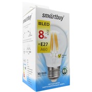 Светодиодная лампа Smartbuy FILAMENT E27/ A60/ 8Вт/теплый SBL-A60F-8-30K-E27
