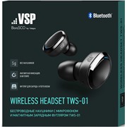 Bluetooth наушники BoraSCO (34533) TWS-01 черный, Bluetooth 4.2,