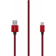 Кабель Rombica (AB-04 Red) USB - micro USB красный, 2 м, текстиль/алюминий