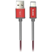 Кабель OLMIO (038839) HD USB-C 1.2м 2.1A красный  нейлоновая оплетка