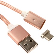 Кабель Red Line Магнитный micro USB, розовый, нейлоновая оплетка