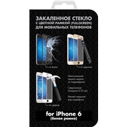 Защитное стекло DF iColor-03 (white) iPhone 6/6S с цветной рамкой
