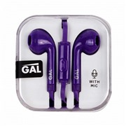 Наушники GAL HM-060VL фиолетовый вкладыши с микрофоном