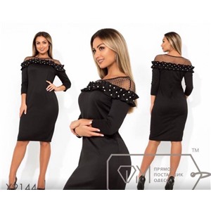 Платье Size Plus верх сеточка black R2-92
