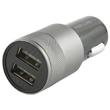 Зарядное устройство автомобильное, RED LINE C20, кабель microUSB 1 м, 2 порта USB, выходной ток 2,1 А, черное, УТ000012249 ОЗ