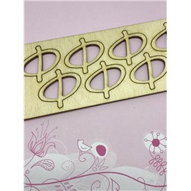 Буква из фанеры " Ф " Размер: 3см, Шрифт №1 В упак 10 шт