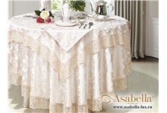 Скатерть круглая Asabella K10-10C (диаметр 180 см)+6 салфеток