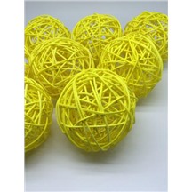 Ротанговые шары 9см В упаковке 8 шт. Цвет: желтый (yellow)
