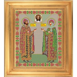 Вышивка бисером  "СВ.ПЕТР И ФЕВРОНИЯ МУРОМСКИЕ" 25х 31см арт.И028