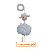 Игрушка (Trixie) "Овца с колокольчиком на резинке", плюш 20 см