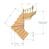№3.1.2.3. Лестница с разворотом на 180 градусов, с забежными ступенями