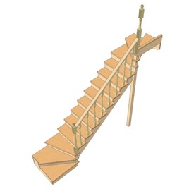 №3.1.3.0. Лестница с разворотом на 180 градусов, с забежными ступенями, интернет-магазин Sportcoast.ru